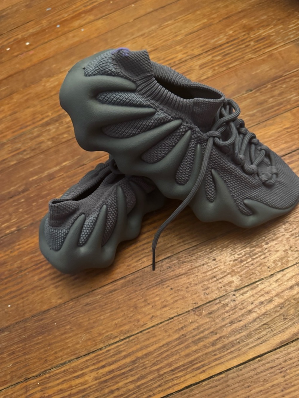 adidas yezzy Sculpted Knit Runner Sneakers in Charcoal with box no sole.